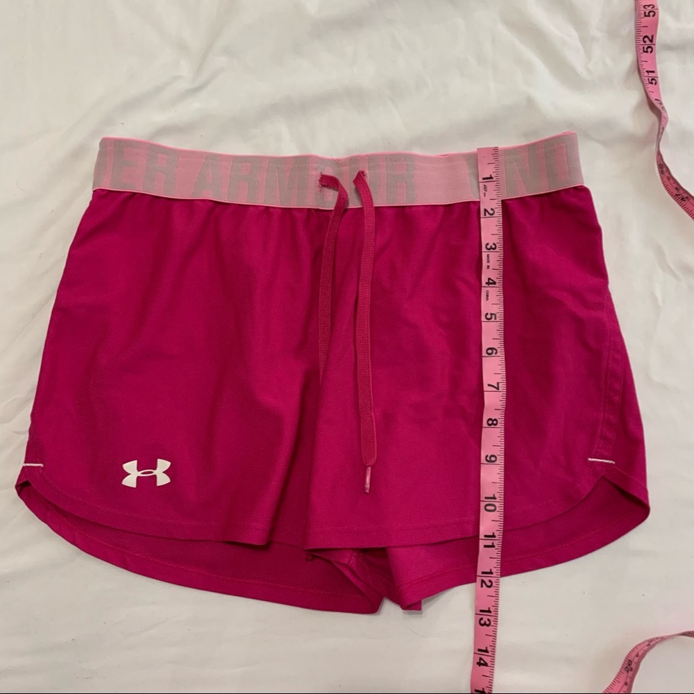 UNDER ARMOUR Women’s Bright Pink Loose Heatgear Sport Fitness Running Shorts S - Picture 14 of 14